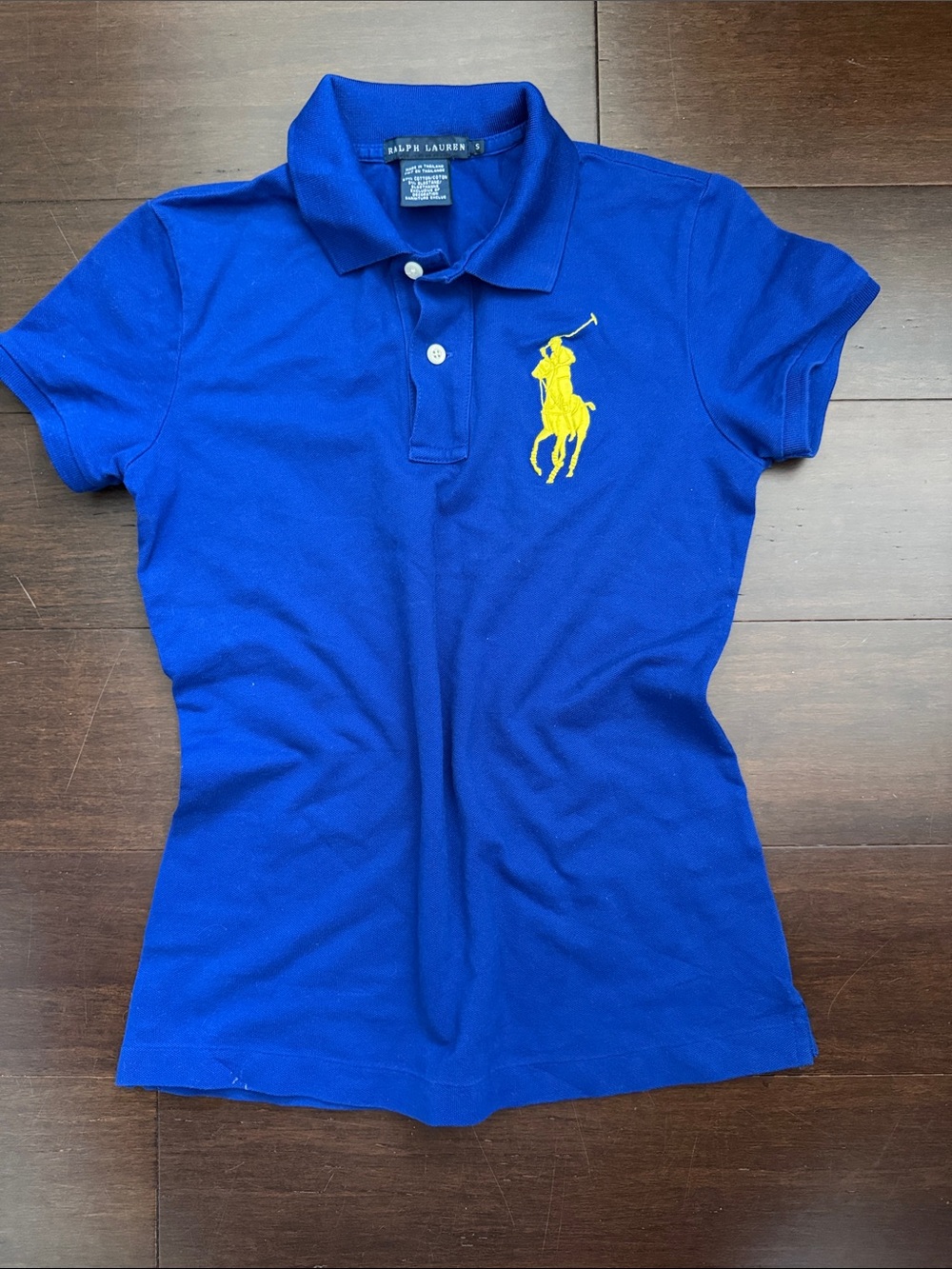 Ralph Lauren Royal Blue Polo with Yellow Pony Embroidery